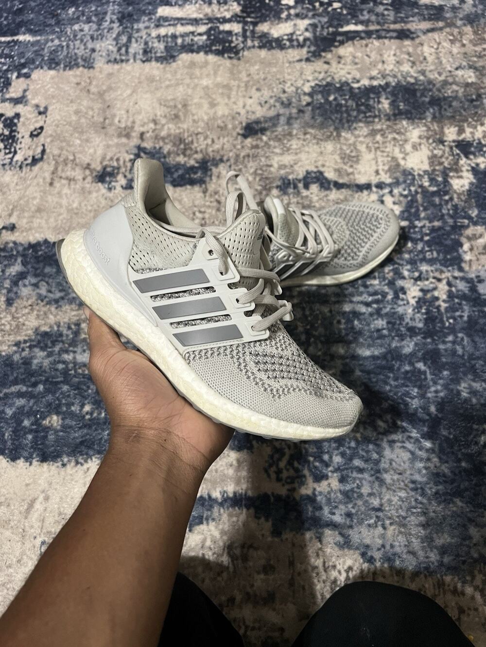 Size 5y-Adidas UltraBoost 1.0 Double Grey Sneakers Woman’s 6.5 HQ4205